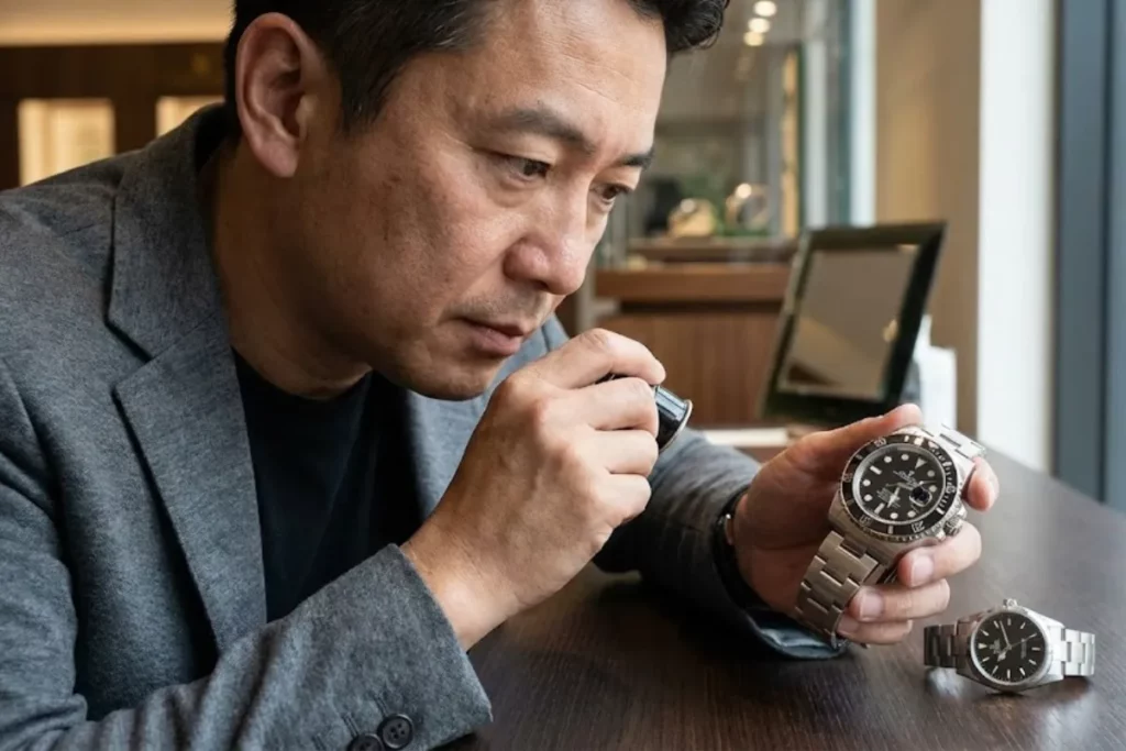 第一招:勞力士真假從秒針走動就能看出