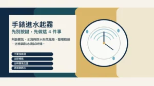手錶進水起霧處理指南，提醒不要按錶冠並盡快乾燥送修