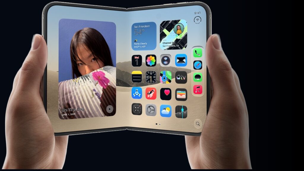 iPhone Duo 展開時的官方產品圖